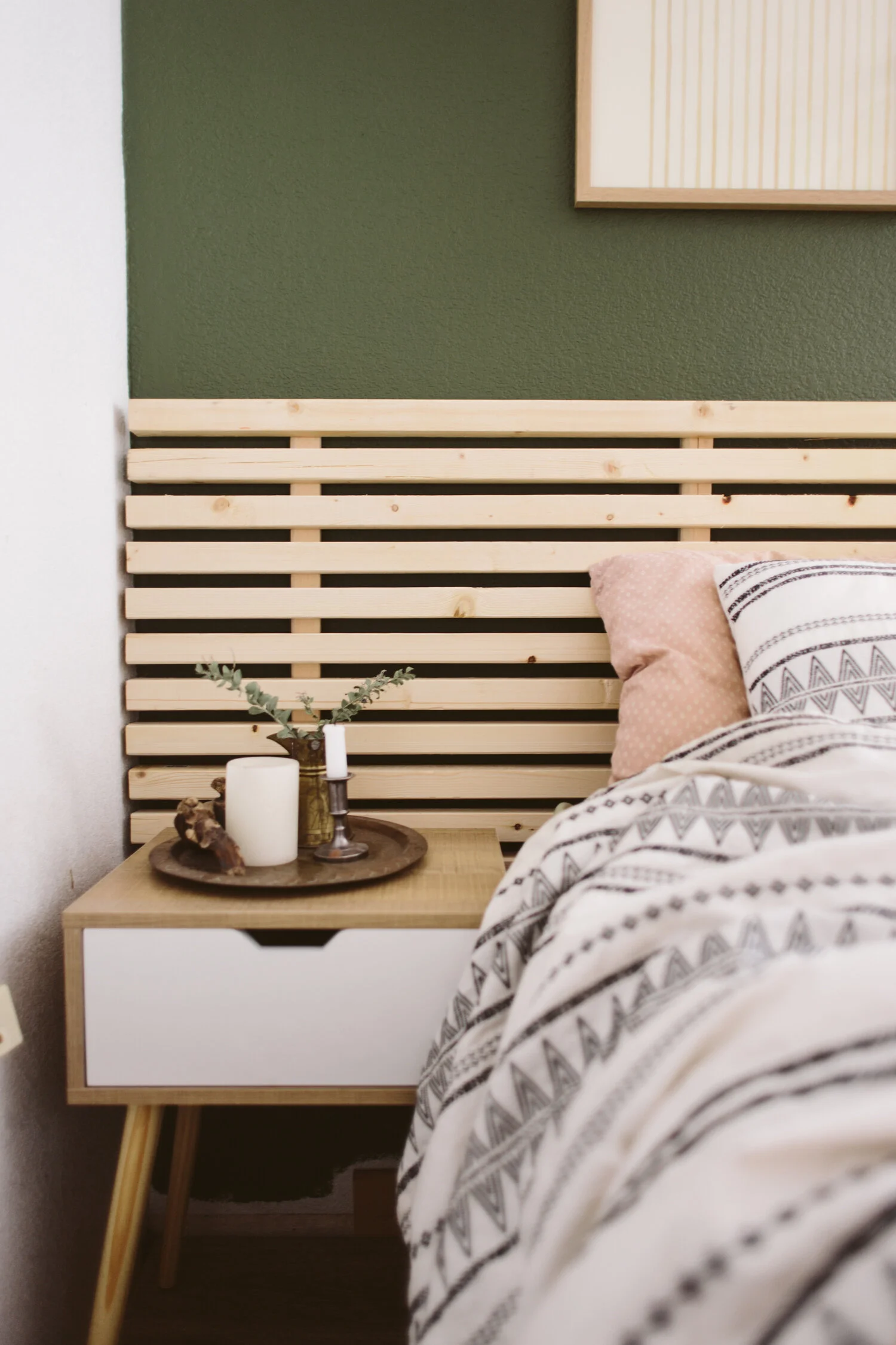 DIY Minimal Scandinavian Slatted Headboard Liz Morrow